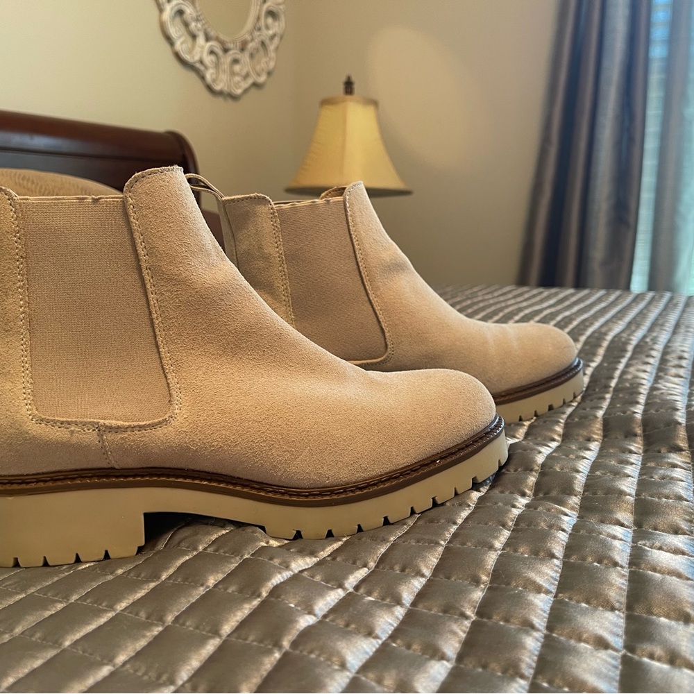 Beige Suede Ankle Boots